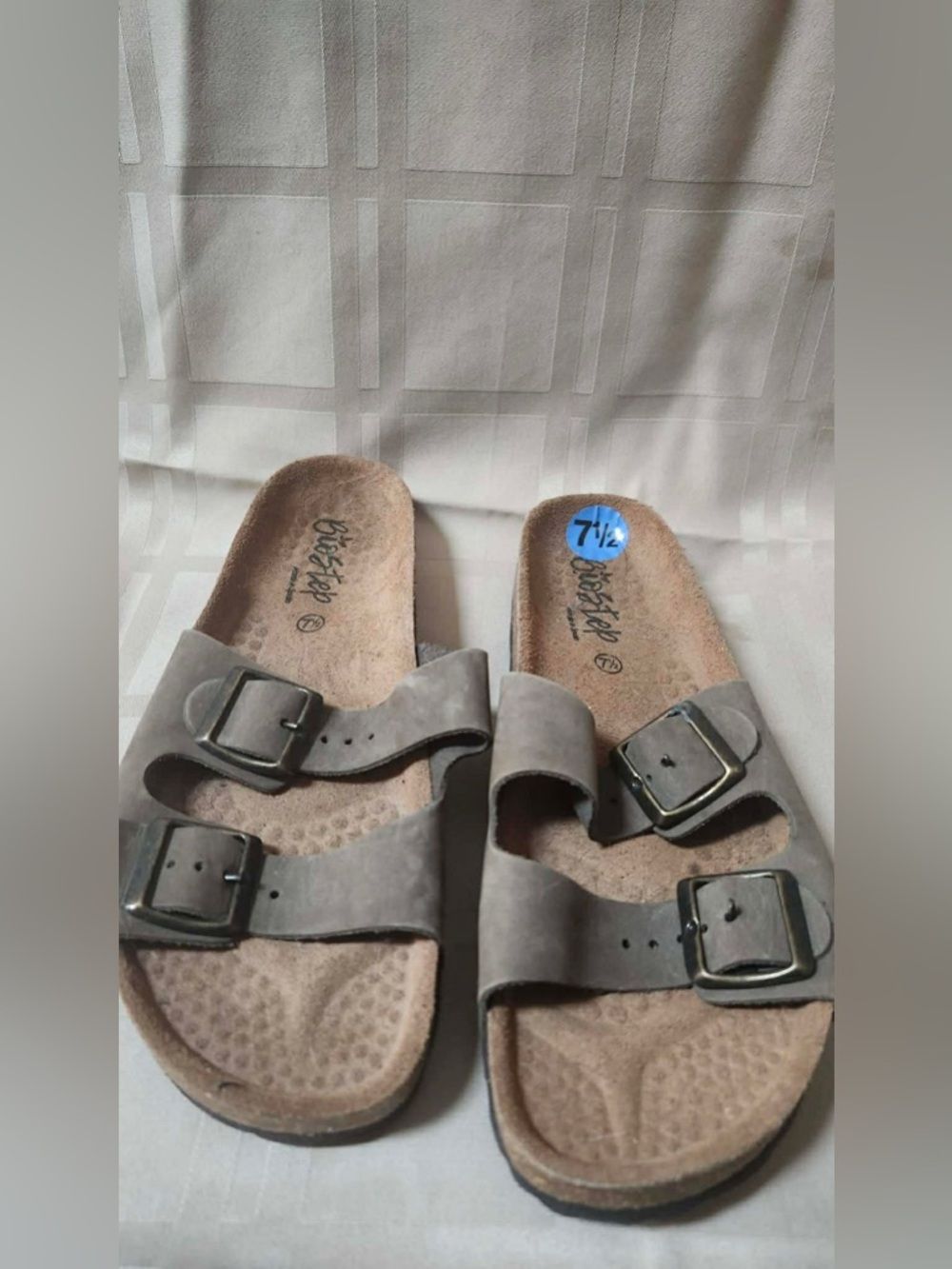 Unbranded Women's Gray Double-Buckle Slide Sandals